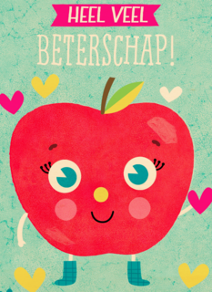 Beterschapskaart appel heel veel beterschap