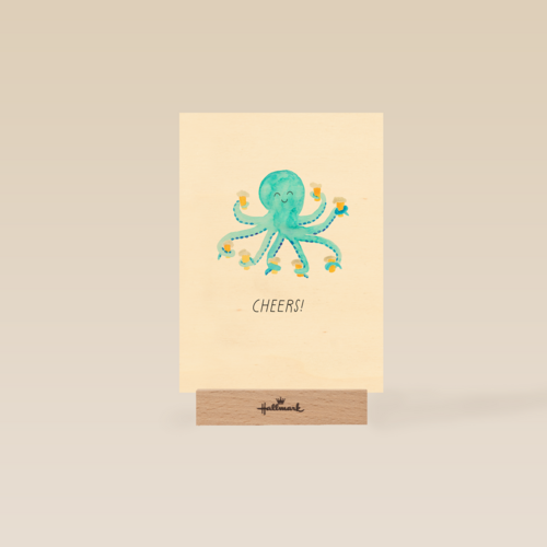 Verjaardagskaart met octopus