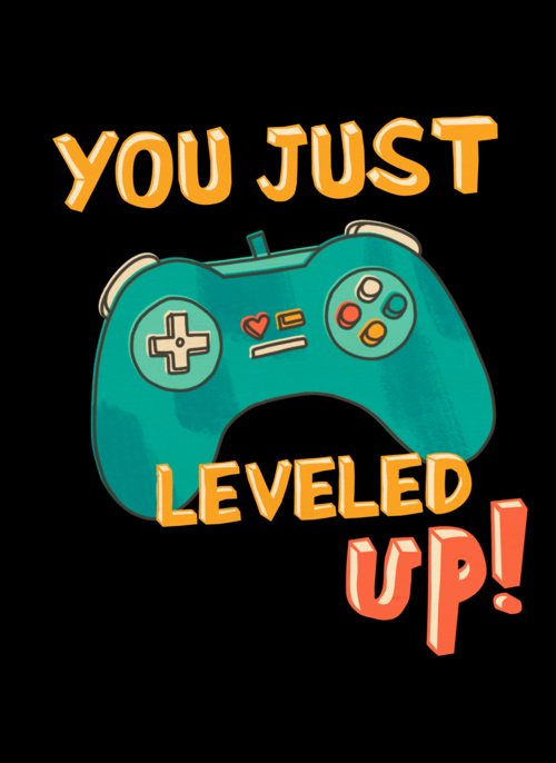 Verjaardagskaart gamecontroller level up