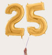 Cijferballon 25 Jaar Goud XL