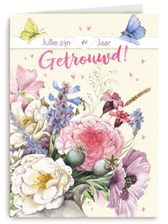 Huwelijkskaart 40 jaar getrouwd Marjolein Bastin