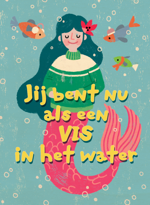 Houten Kaart Zwemdiploma | Houten Kaart Hallmark | Zwemdiploma | Zwemdiploma Kaart Vis In Het Water