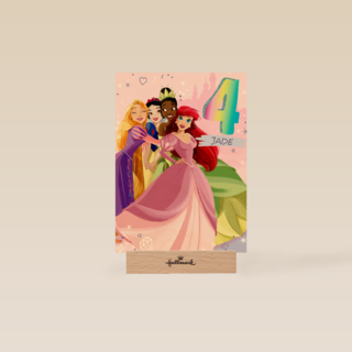 Verjaardagskaart 4 jaar Disney prinsessen