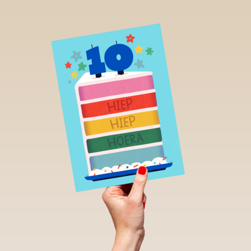 Hiep Hiep Hoera 10 jaar jongen