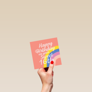 happy birthday 16 met deze regenboog