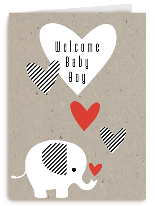 Kaart Hallmark | Geboorte Felicitatie | Elephant Welcome Baby Boy