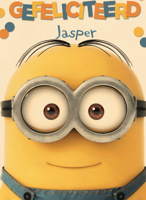 Despicable Me minion dave met bril Gefelicitieerd