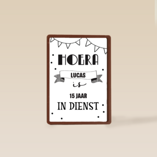 zwart wit kaart hoera jij bent in dienst