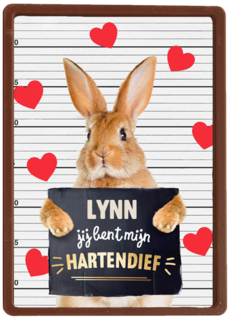 valentijn kaart konijn grappig jij bent mijn hartendief