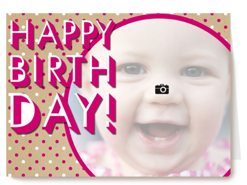 Verjaardagskaart Hallmark | Fotokaart Stippen Roze Happy Birthday Girl