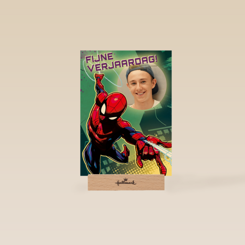 Fotokaart verjaardag Spiderman