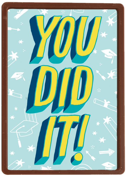 Chocolade Kaart Diploma | Hallmark | Chocolade Kaart Hallmark | Diploma | Geslaagdkaart You Did It Blauw Met Geel
