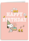 Snoopy verjaardagskaart roze