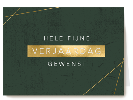 Verjaardagskaart groen hele fijne verjaardag