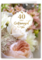 Huwelijkskaart 40 jaar getrouwd foto met bloemen