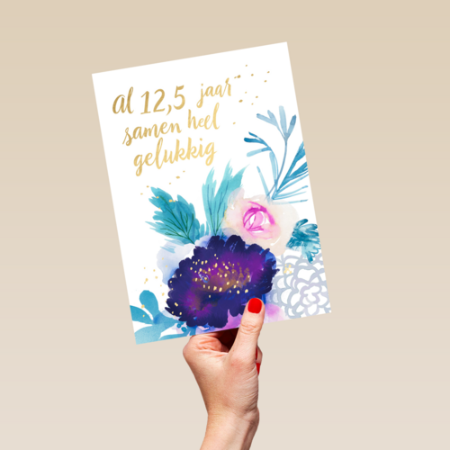 huwelijkskaart 12 en een half jaar samen heel gelukkig