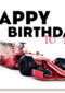 verjaardagskaart rode formule 1 auto