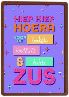 hippe verjaardagskaart voor een zus