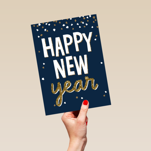 happy new year blue