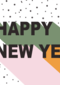 Ansichtkaart happy new year stippen