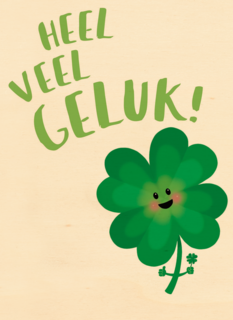 klavertje 4 wenst je veel geluk