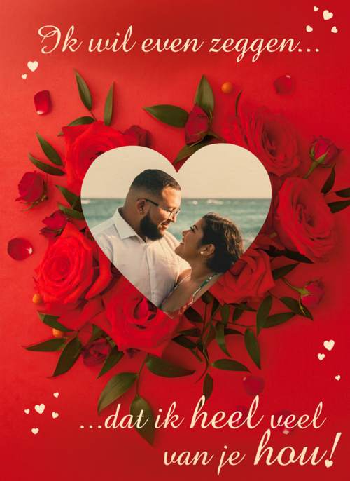 Houten Kaart Liefde Valentijn | Houten Kaart Hallmark | Liefde Valentijn | Hou Heel Veel Van Jou Fotokaart