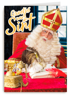 Sinterklaaskaart Groetjes van Sint