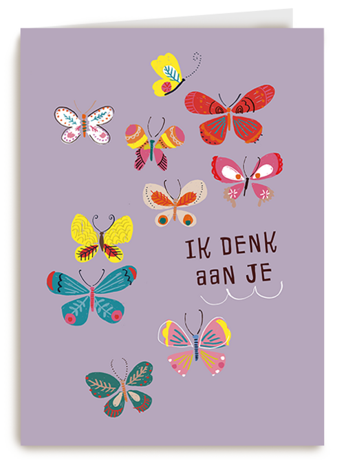 Kaart Hallmark | Condoleance kaarten | Sterkte Ik Denk Aan Je Vlinders