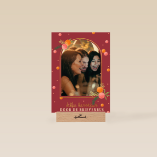 Kerstkaart bourdeaux met fotokader