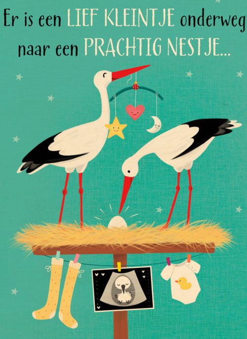 Houten Kaart Zwangerschap Felicitatie | Houten Kaart Hallmark | Zwangerschap Felicitatie | Lief Kleintje Onderweg Ylva Svensson