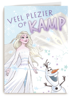 Op kamp kaart Elsa en Olaf van Frozen