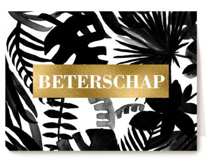 Beterschapskaart zwart wit planten