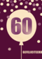 Verjaardagskaart leeftijden 60 lila ballon