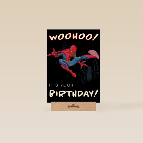 Spiderman verjaardagskaart woohoo