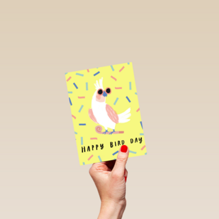 Verjaardagskaart man vrouw hip Happy Bird Day