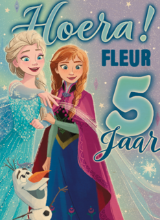 Frozen verjaardagskaart 5 jaar
