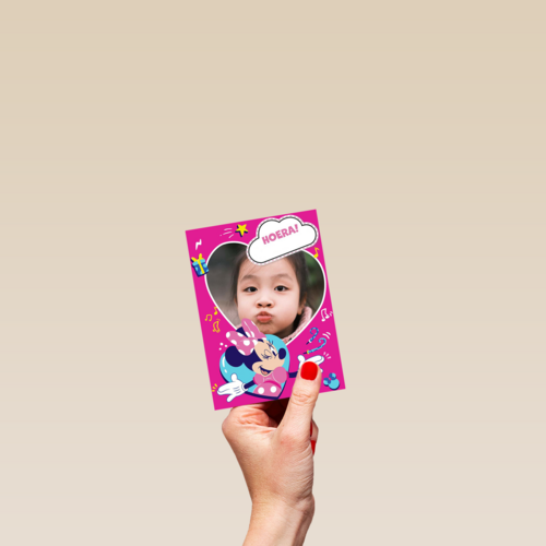 Minnie Mouse fotokaart verjaardag