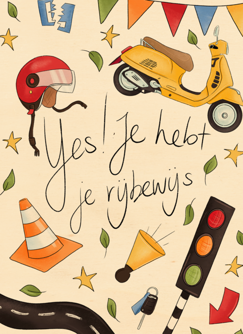 Houten Kaart Rijbewijs | Houten Kaart Hallmark | Rijbewijs | Matia Studio Scooter Rijbewijs