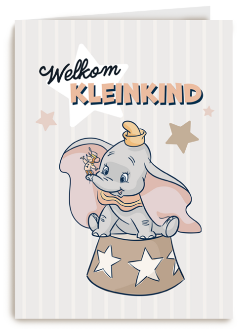 Welkom kleinkind felicitatie met Dombo van Disney