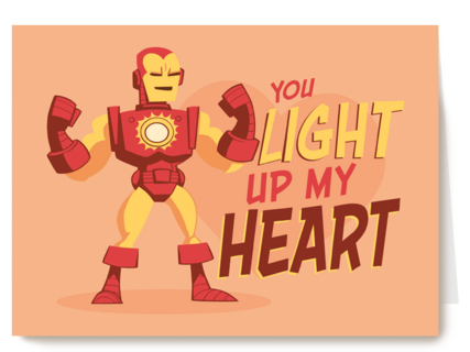 Ironman kaart you light up my heart