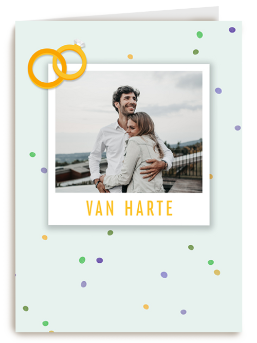 Kaart Hallmark | Felicitatie Huwelijk | Trouwdag Fotokaart Stijlvol Van Harte