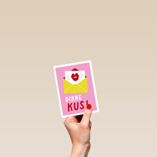 Zomaar kaartje dikke kus roze