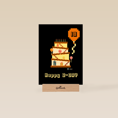8 bit 18de verjaardagskaart