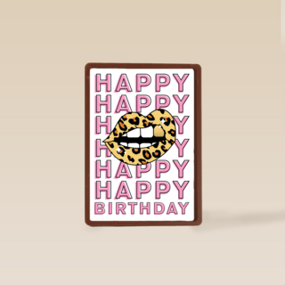 verjaardag kaart hip lippen panter