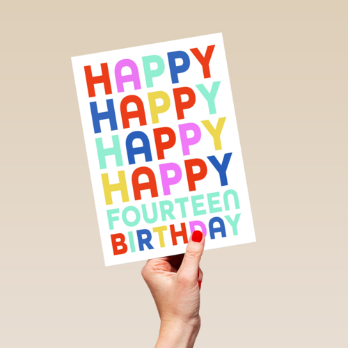 happy fourteenth birthday with these colours