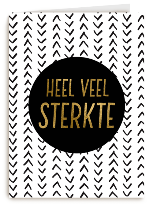Kaart Hallmark | Beterschapskaarten | Beterschapskaart Gouden Letters Heel Veel Sterkte
