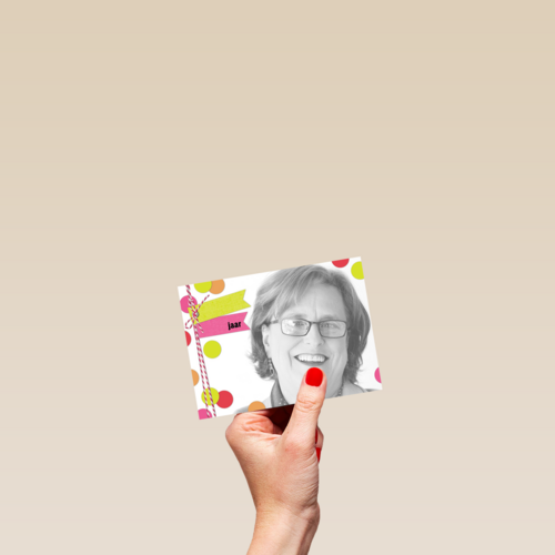 fotokaart vrouw roze