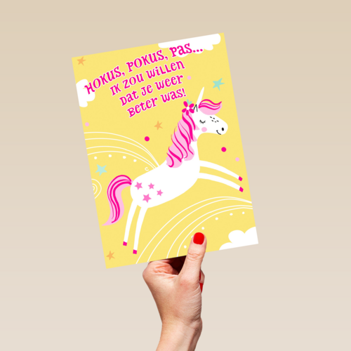 Beterschapskaart unicorn hokus pokus pas