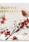 nieuwjaarskaart sneeuwtak met roodborstje
