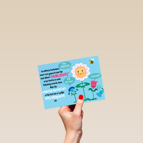 Bedankt kaart onnozele bloemetjes